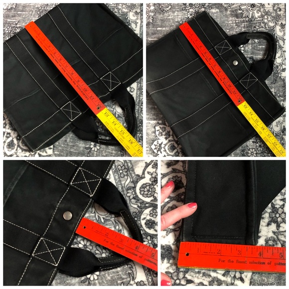 Hermès AUTHENTIC Black & White Stitch Toile Fourre Tout MM Large Canvas Tote Bag - Picture 10 of 16